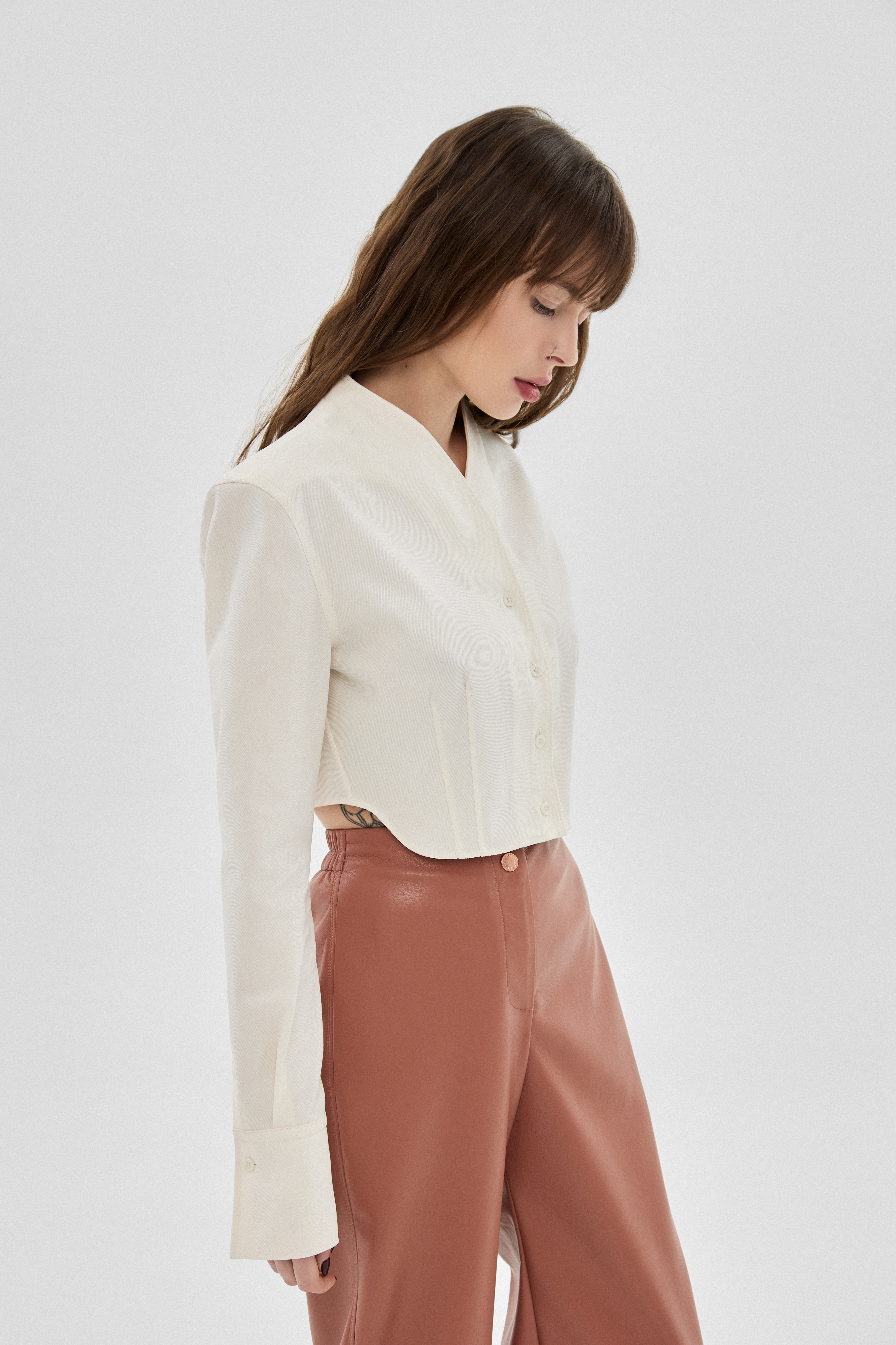 CROPPED COTTON SHIRT